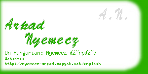 arpad nyemecz business card